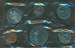 Канада, 1985, Годовой  Набор Разменных Монет, 1 c-1 $ в запайке
